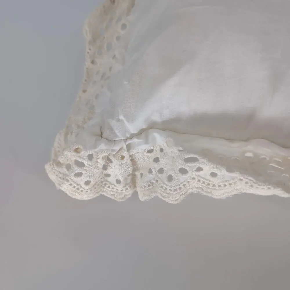 Draper James by Reese Witherspoon Cream Decorative Pillow Lace Trim 14